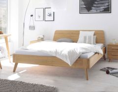 Bett Airo mit Kopfteilvariante 2 (gepolstert) - Stoffart: Light Grey. Matratze, Bettzeug und Lattenrost nicht im Lieferumfang enthalten. 