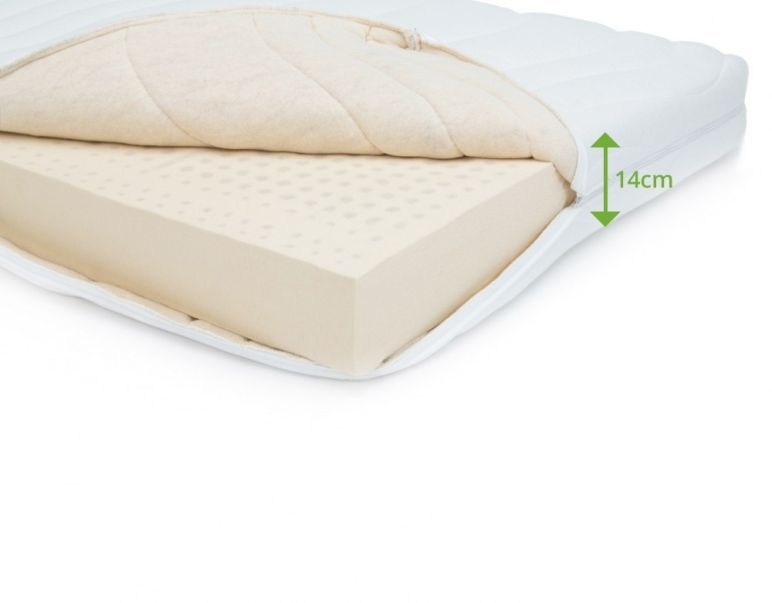 (S687) Naturlatex Deluxe 17cm, Bezug Bio-Jersey, 90x200cm